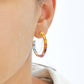 18K Gold Prong-Set Octagon Rainbow Hoop Earrings