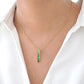 18K Gold Tsavorite Baguette Bar Pendant