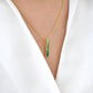 18K Gold Tsavorite Baguette Bar Pendant