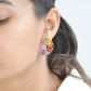 Multicolour Rainbow Double Layer Curve Stud Earrings