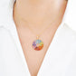 Multicolor Rainbow Double Layer Prong Set Pendant