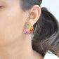 Multicolour Rainbow Double Layer Curve Stud Earrings