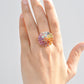 Multicolor Rainbow Double Layer Circle Prong Ring