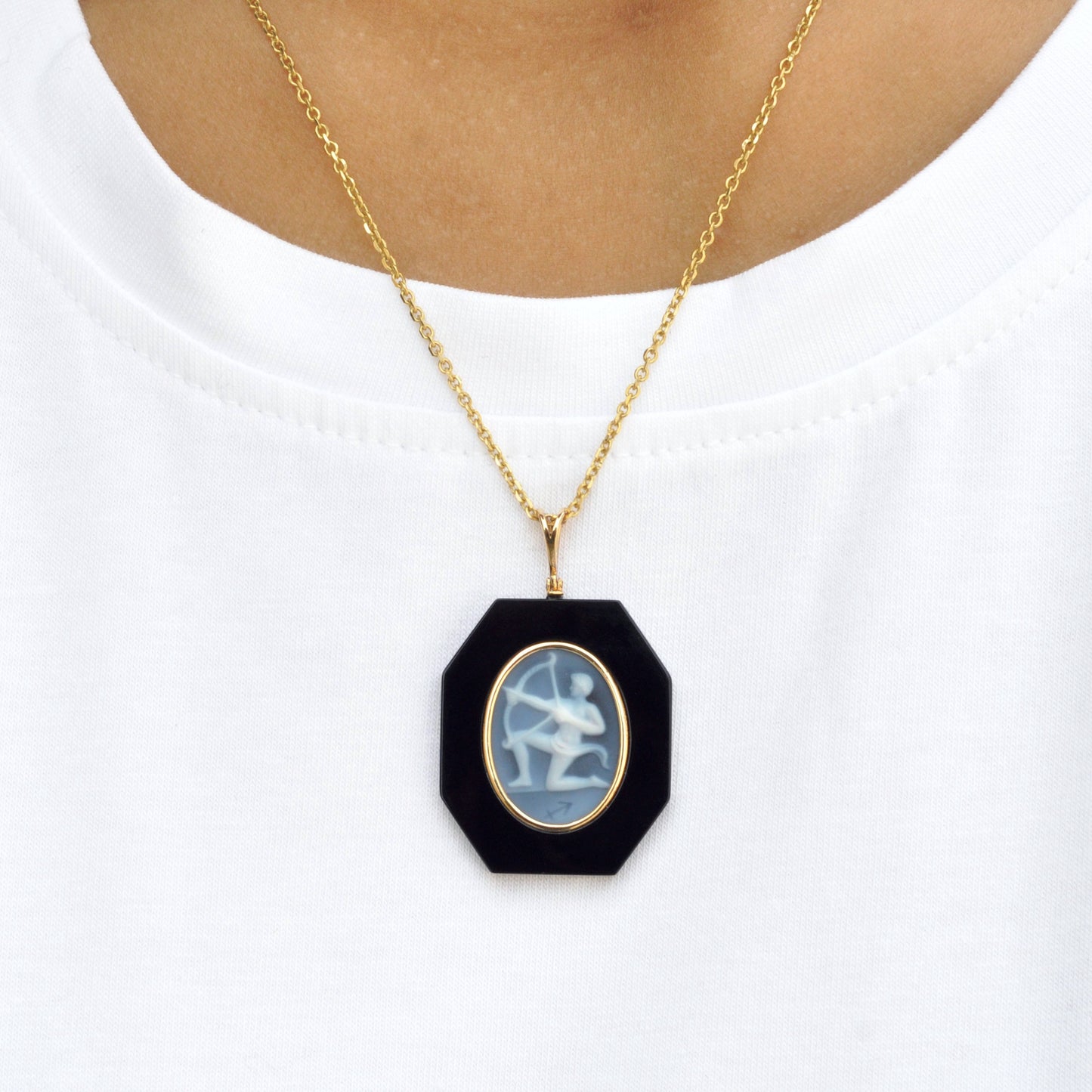 Zodiac Sagittarius Onyx Pendant