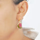 Watermelon Tourmaline Butterfly Earrings