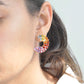 Multicolour Rainbow Double Layer Curve Stud Earrings