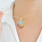 Multicolor Rainbow Double Layer Prong Set Pendant