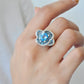 Blue Topaz Special Cut Flower Contemporary Cocktail Ring