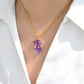 Hand-Carved Amethyst Bird Diamond Pendant