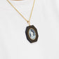 Aquarius Zodiac Agate Cameo Black Onyx Pendant Necklace