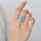 Blue Topaz Special Cut Flower Contemporary Cocktail Ring