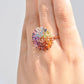 Multicolor Rainbow Double Layer Circle Prong Ring