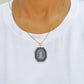 Gemini Zodiac Agate Cameo Black Onyx Pendant Necklace