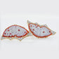 18K Gold Hand-Carved Red Agate Ruby Butterfly Diamond Stud Earrings