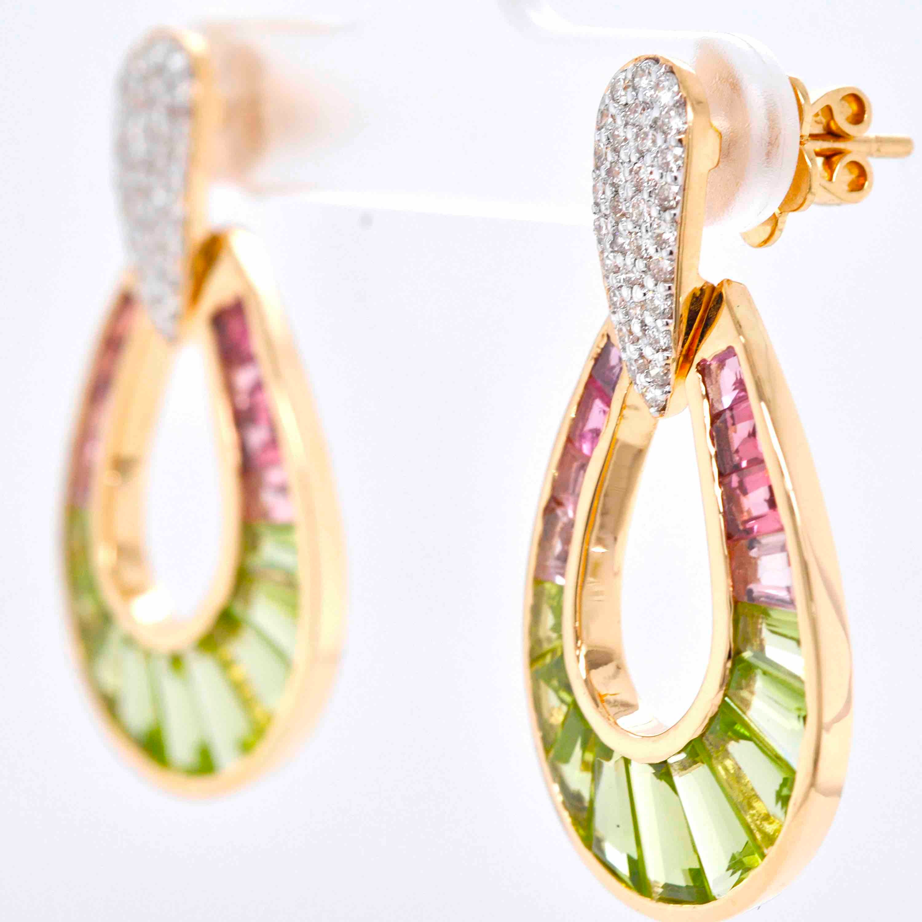 Pink Drop Dangle Earrings  Signi Jewels