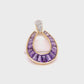 18K Gold Amethyst Diamond Doorknocker Pendant