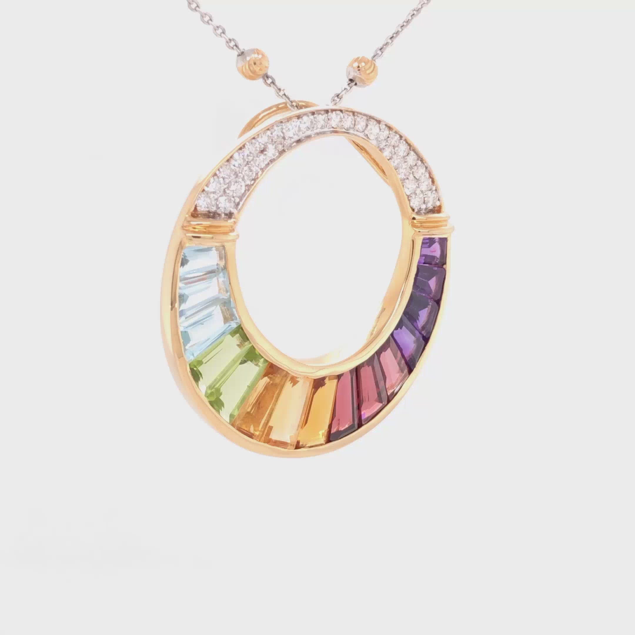 Organic Shape Rainbow Moonstone & Diamond Necklace | Liven Stones – Liven  Company