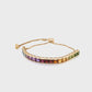 18K Gold Rainbow Gemstones Tennis Bolo Bracelet