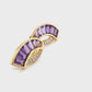 18k Gold Amethyst Baguette Diamond Sword Earrings