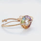 18K Gold Rainbow Gemstones Diamond Circle Bolo Bracelet