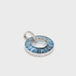 Radiant Gold Blue Topaz Diamond Circle Pendant