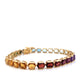 18K Gold 6X4 MM Hexagon Cut Rainbow Gemstone Tennis Bracelet