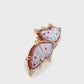 18K Gold Hand-Carved Red Agate Ruby Butterfly Diamond Stud Earrings