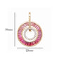 18K Gold Pink Tourmaline Taper Baguettes Diamond Circle Pendant