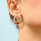 18K Gold Cleopatra Channel-Set Rainbow Gemstones Stud Earrings