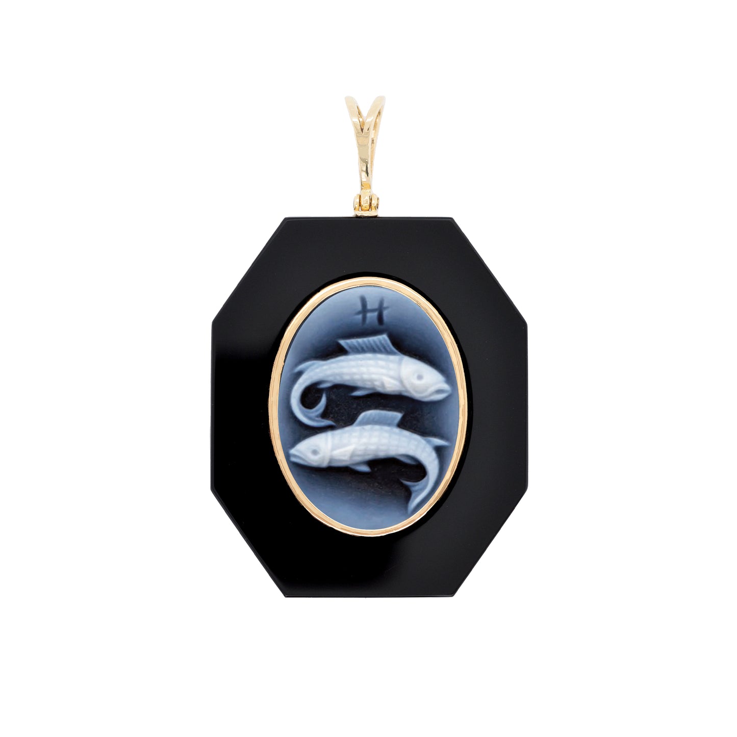 Zodiac Pisces Onyx Pendant