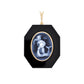 Aquarius Zodiac Agate Cameo Black Onyx Pendant Necklace