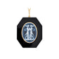 Gemini Zodiac Agate Cameo Black Onyx Pendant Necklace